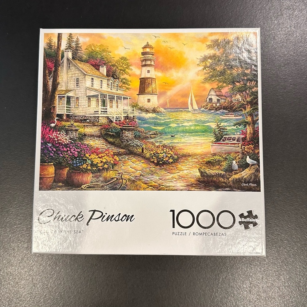 Buffalo David Bitton Orange and Green Puzzle Coastal Challenge